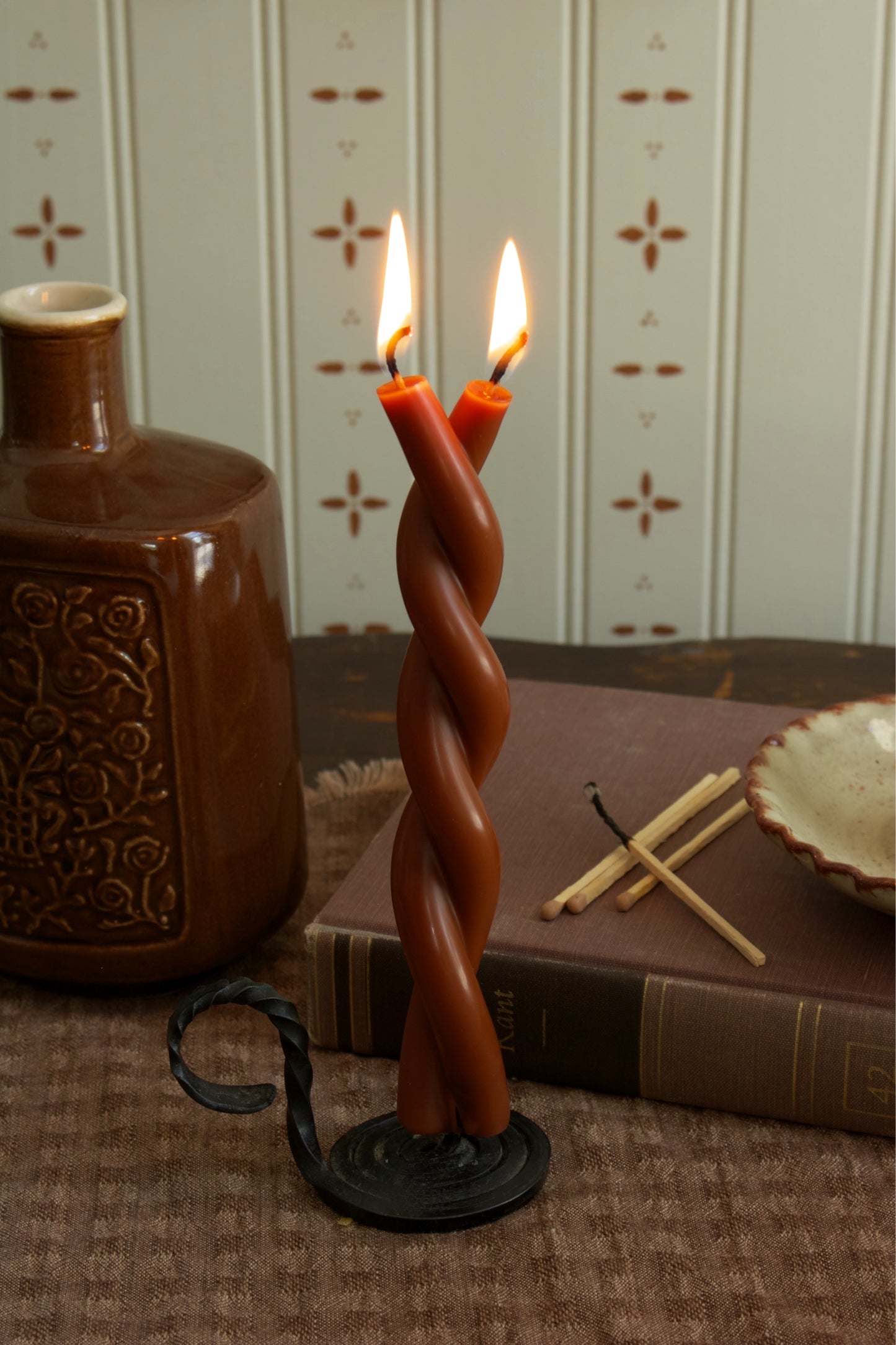 Mahogany Twin Flame Taper